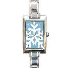 Snowflake Snow Flake White Winter Rectangle Italian Charm Watch