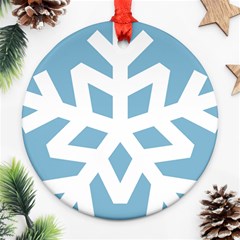 Snowflake Snow Flake White Winter Ornament (round)