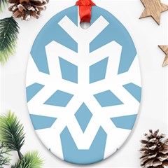 Snowflake Snow Flake White Winter Ornament (oval)