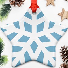 Snowflake Snow Flake White Winter Ornament (star)