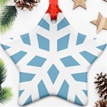 Snowflake Snow Flake White Winter Ornament (Star) Front