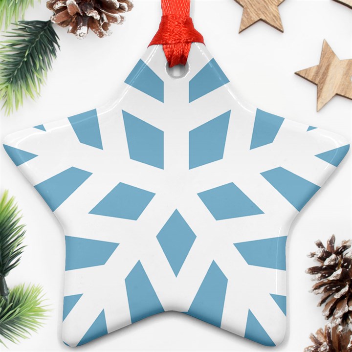 Snowflake Snow Flake White Winter Ornament (Star)