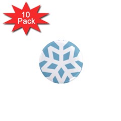 Snowflake Snow Flake White Winter 1  Mini Magnet (10 Pack) 