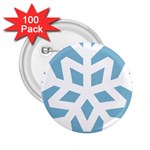 Snowflake Snow Flake White Winter 2.25  Buttons (100 pack)  Front