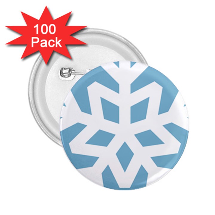 Snowflake Snow Flake White Winter 2.25  Buttons (100 pack) 