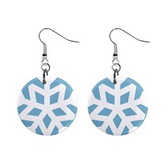 Snowflake Snow Flake White Winter Mini Button Earrings