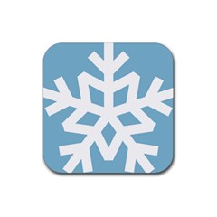 Snowflake Snow Flake White Winter Rubber Coaster (square)  by Simbadda