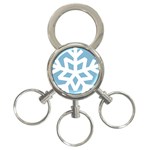 Snowflake Snow Flake White Winter 3-Ring Key Chains Front