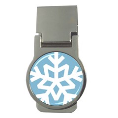 Snowflake Snow Flake White Winter Money Clips (round)  by Simbadda