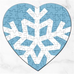 Snowflake Snow Flake White Winter Jigsaw Puzzle (heart) by Simbadda