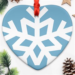 Snowflake Snow Flake White Winter Heart Ornament (two Sides) by Simbadda