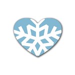 Snowflake Snow Flake White Winter Rubber Coaster (Heart)  Front