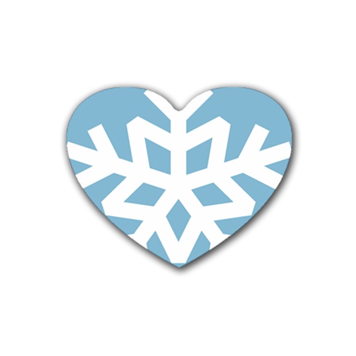 Snowflake Snow Flake White Winter Rubber Coaster (Heart) 