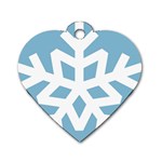 Snowflake Snow Flake White Winter Dog Tag Heart (Two Sides) Front