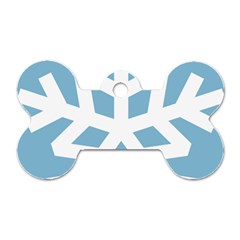 Snowflake Snow Flake White Winter Dog Tag Bone (two Sides)