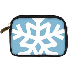 Snowflake Snow Flake White Winter Digital Camera Leather Case