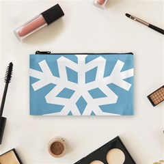 Snowflake Snow Flake White Winter Cosmetic Bag (small) by Simbadda