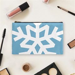 Snowflake Snow Flake White Winter Cosmetic Bag (medium) by Simbadda