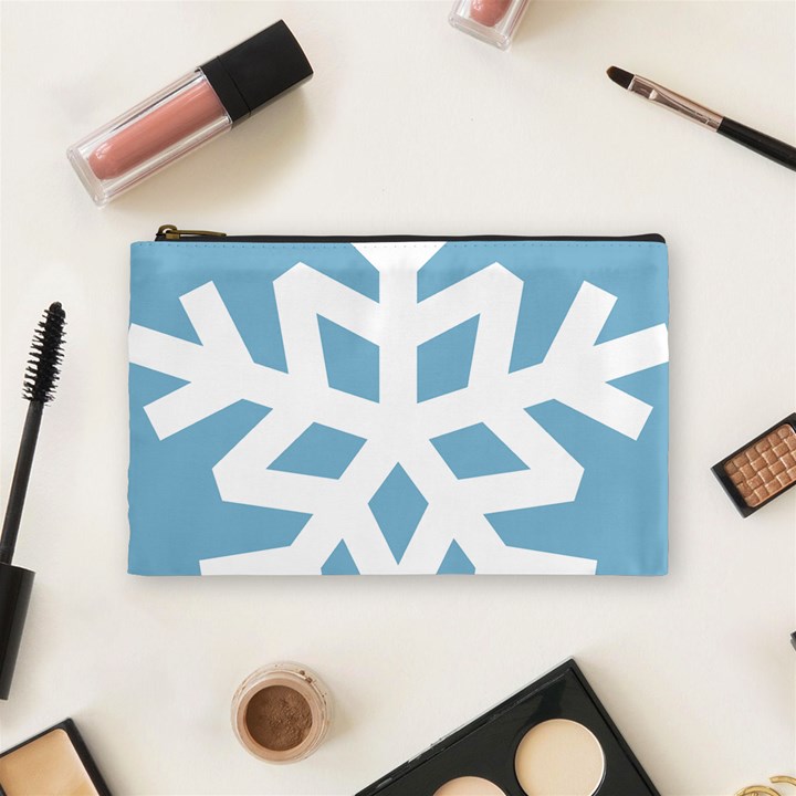 Snowflake Snow Flake White Winter Cosmetic Bag (Medium)