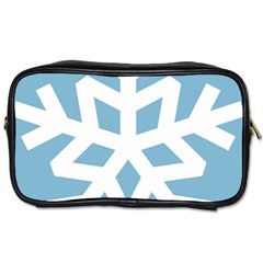 Snowflake Snow Flake White Winter Toiletries Bag (one Side) by Simbadda