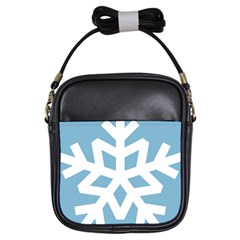 Snowflake Snow Flake White Winter Girls Sling Bag by Simbadda