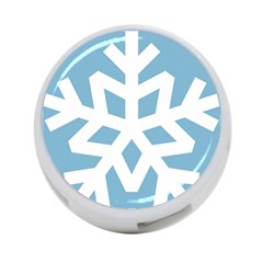 Snowflake Snow Flake White Winter 4-port Usb Hub (one Side) by Simbadda