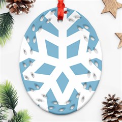 Snowflake Snow Flake White Winter Ornament (oval Filigree)