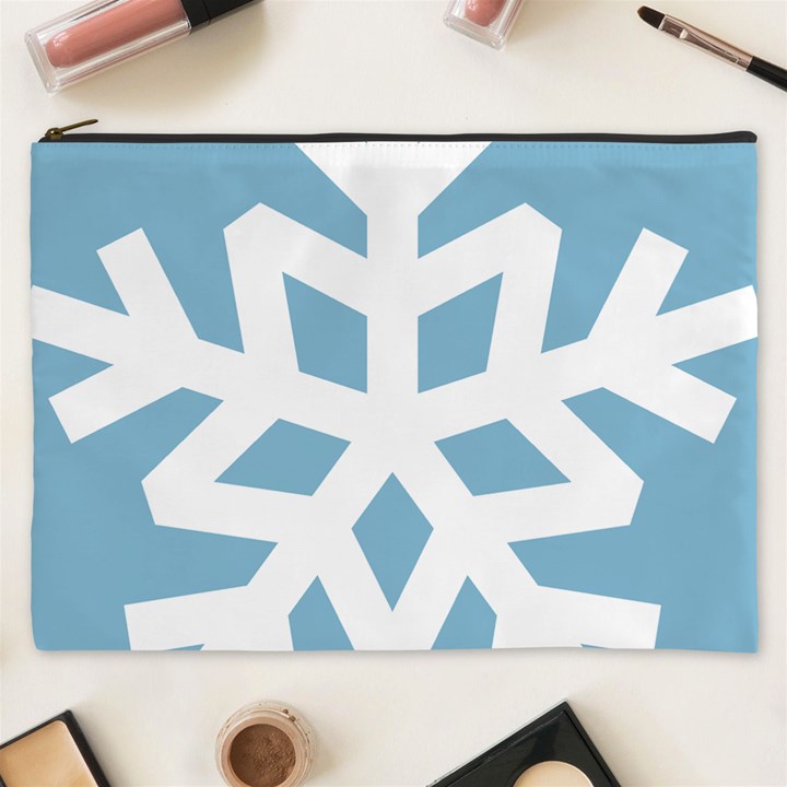 Snowflake Snow Flake White Winter Cosmetic Bag (XXXL)