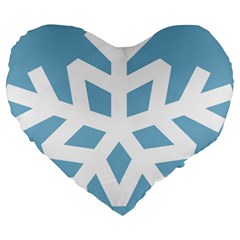 Snowflake Snow Flake White Winter Large 19  Premium Heart Shape Cushions