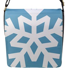 Snowflake Snow Flake White Winter Flap Closure Messenger Bag (s)