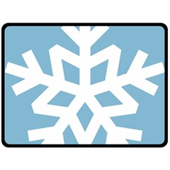 Snowflake Snow Flake White Winter Double Sided Fleece Blanket (large) 