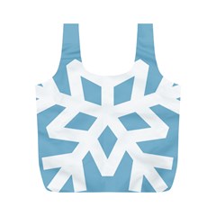 Snowflake Snow Flake White Winter Full Print Recycle Bag (m) by Simbadda