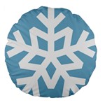 Snowflake Snow Flake White Winter Large 18  Premium Flano Round Cushions Back