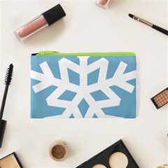 Snowflake Snow Flake White Winter Cosmetic Bag (xs)