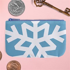 Snowflake Snow Flake White Winter Large Coin Purse