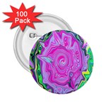 Groovy Pink, Blue And Green Abstract Liquid Art 2.25  Buttons (100 pack)  Front