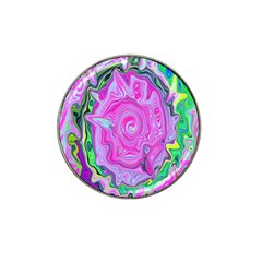 Groovy Pink, Blue And Green Abstract Liquid Art Hat Clip Ball Marker (4 Pack) by myrubiogarden