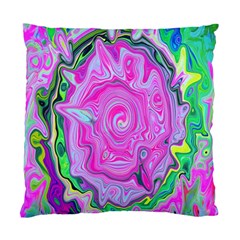 Groovy Pink, Blue And Green Abstract Liquid Art Standard Cushion Case (two Sides) by myrubiogarden