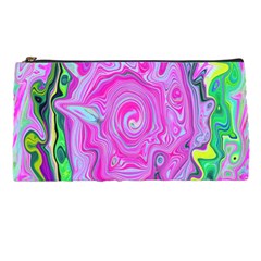 Groovy Pink, Blue And Green Abstract Liquid Art Pencil Cases by myrubiogarden