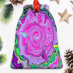 Groovy Pink, Blue And Green Abstract Liquid Art Ornament (bell)