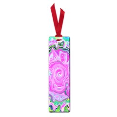 Groovy Pink, Blue And Green Abstract Liquid Art Small Book Marks by myrubiogarden