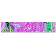 Groovy Pink, Blue And Green Abstract Liquid Art Large Flano Scarf 