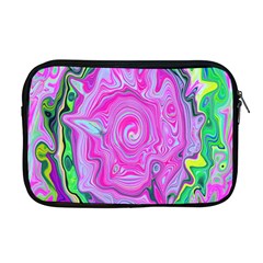 Groovy Pink, Blue And Green Abstract Liquid Art Apple Macbook Pro 17  Zipper Case by myrubiogarden