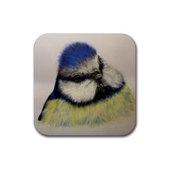 Blue Tit  Rubber Coaster (square)  by ArtByThree