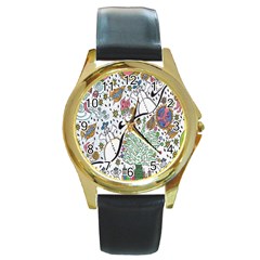 Sledscape Round Gold Metal Watch