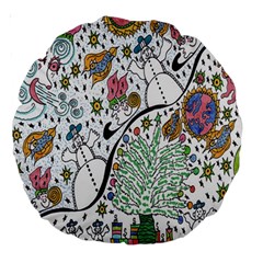 Sledscape Large 18  Premium Round Cushions by chellerayartisans