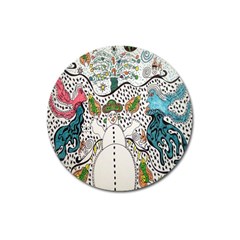 Happysnowman Magnet 3  (round) by chellerayartisans