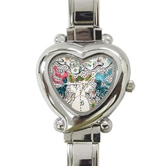 Happysnowman Heart Italian Charm Watch by chellerayartisans