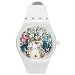 Happysnowman Round Plastic Sport Watch (m) by chellerayartisans