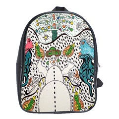 Happysnowman School Bag (xl) by chellerayartisans